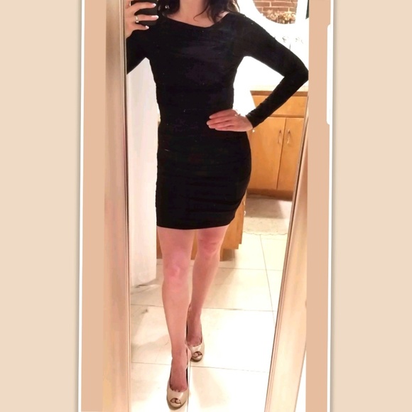 All Saints Dresses & Skirts - All Saints Black Drape Stretch Bodycon Dress 2